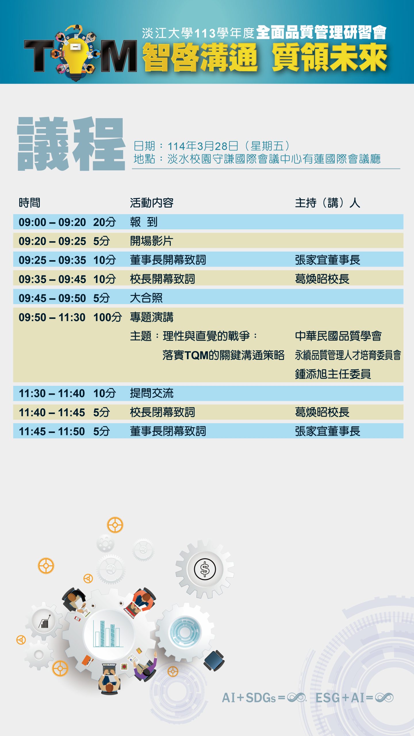 113學年度全面品質管理研習會議程